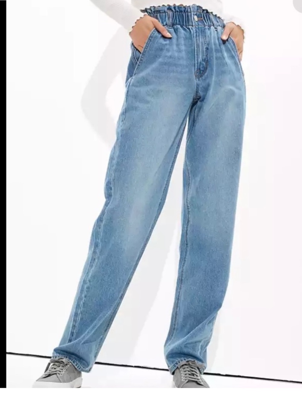 American Eagle Baggy Mom Jean Paperbag Waist Size 18 Short